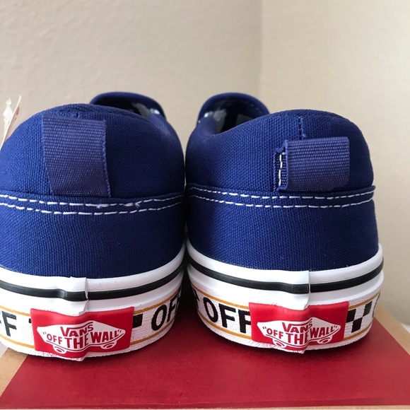 VANS Asher ROYAL BLUE Slip-on Shoes Boys or Girls OFF THE WALL - Picture 5 of 7